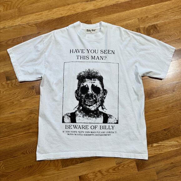 Billy Hill T-Shirt "Wanted" Tee SOLDOUT Grunge Designer Mens Large White